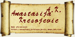 Anastasija Kresojević vizit kartica